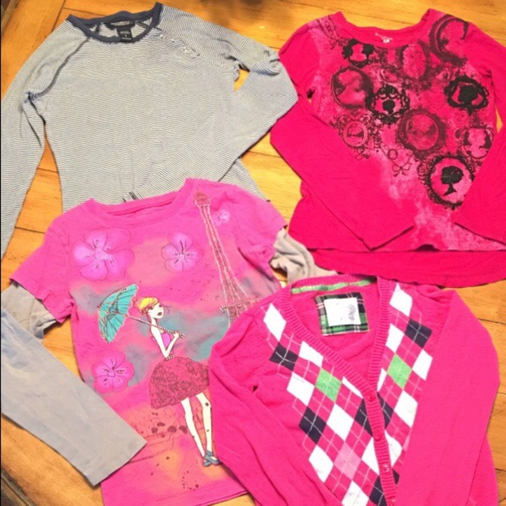 Girls size 8/10 assorted long sleeve tops